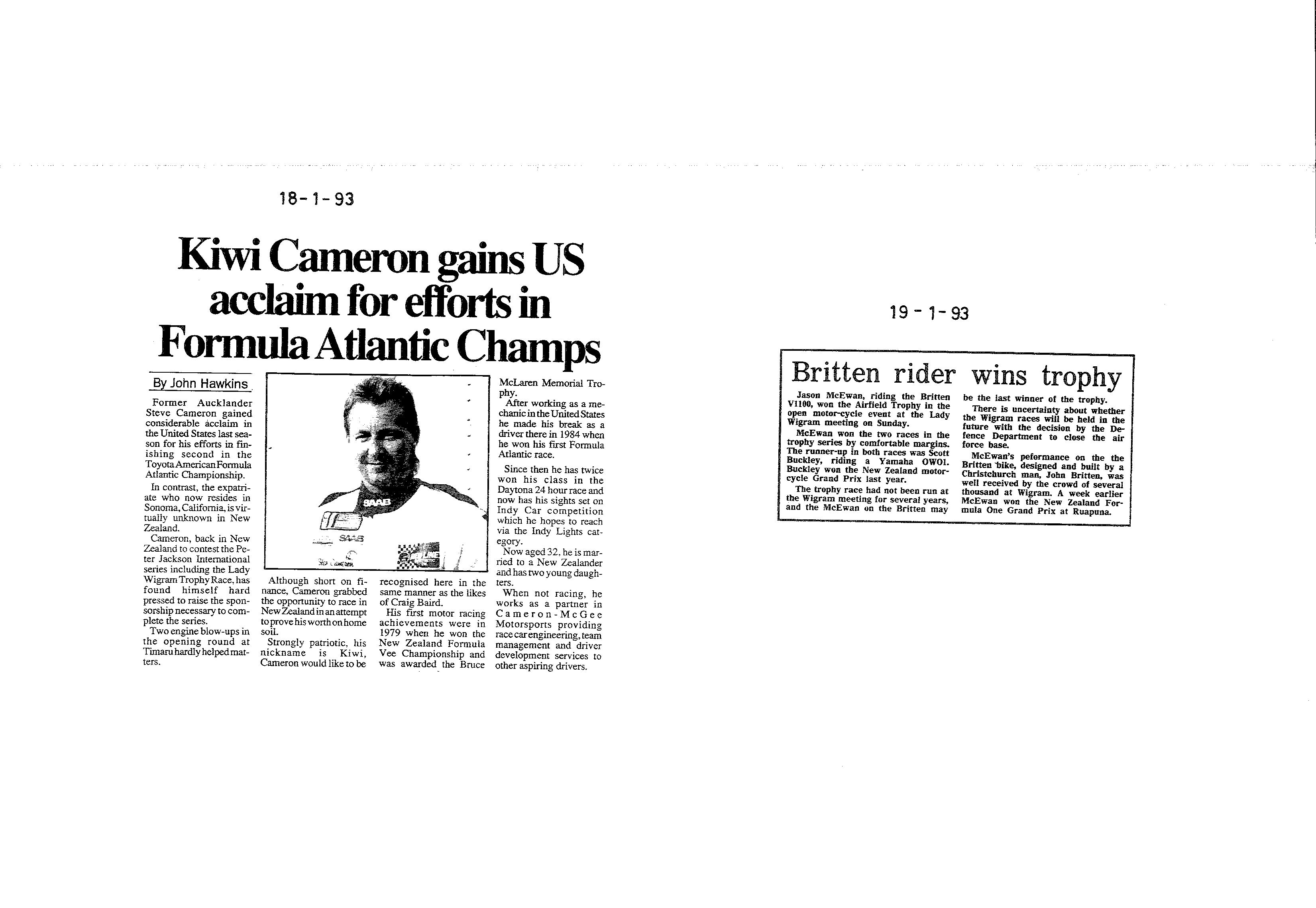 Scan of the clipping page, 19 January 1993