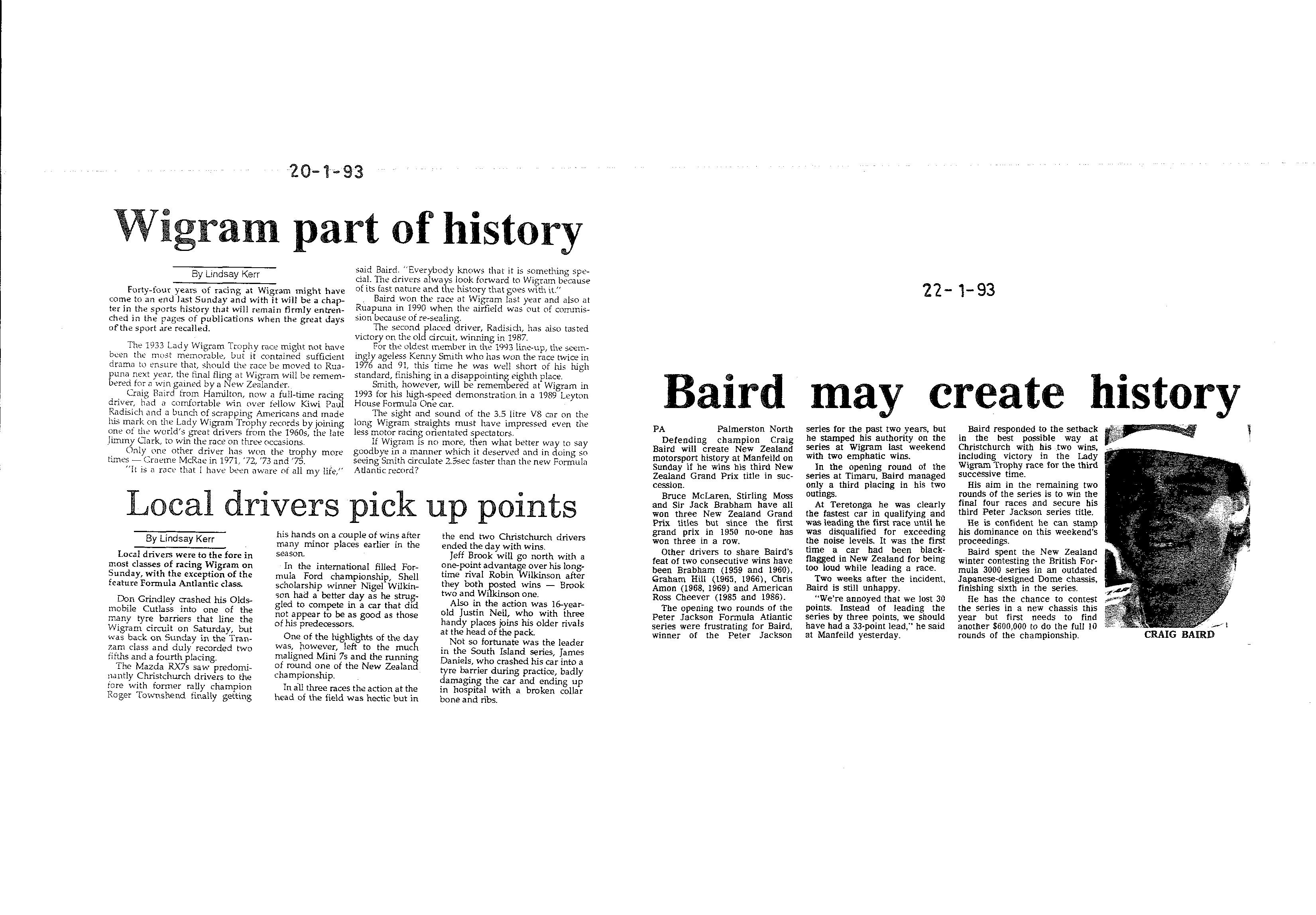 Scan of the clipping page, 20 January 1993