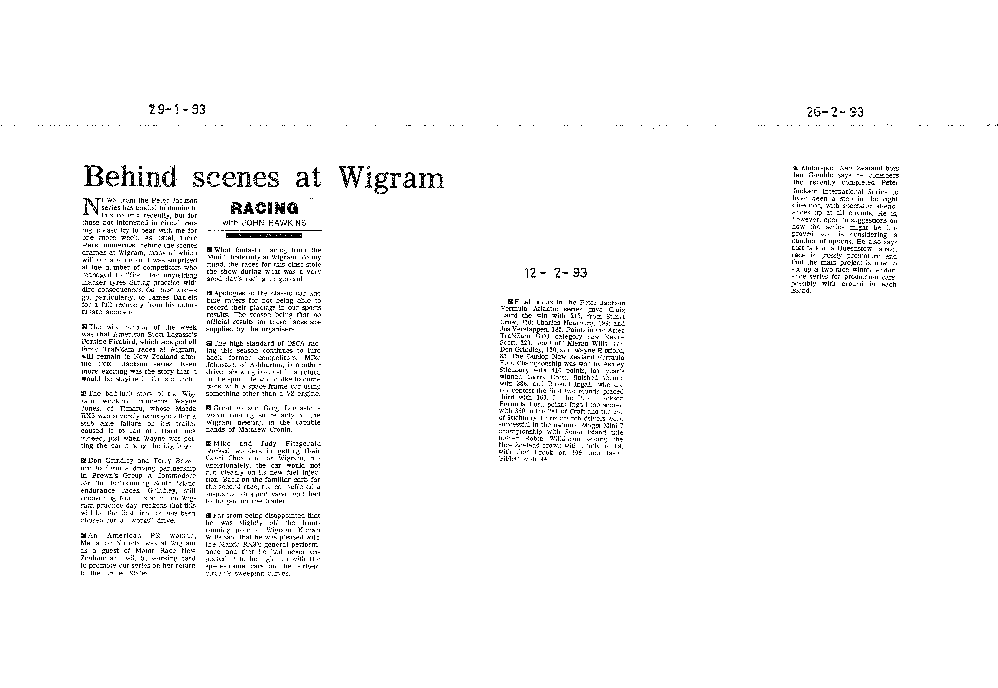 Scan of the clipping page, 29 January 1993