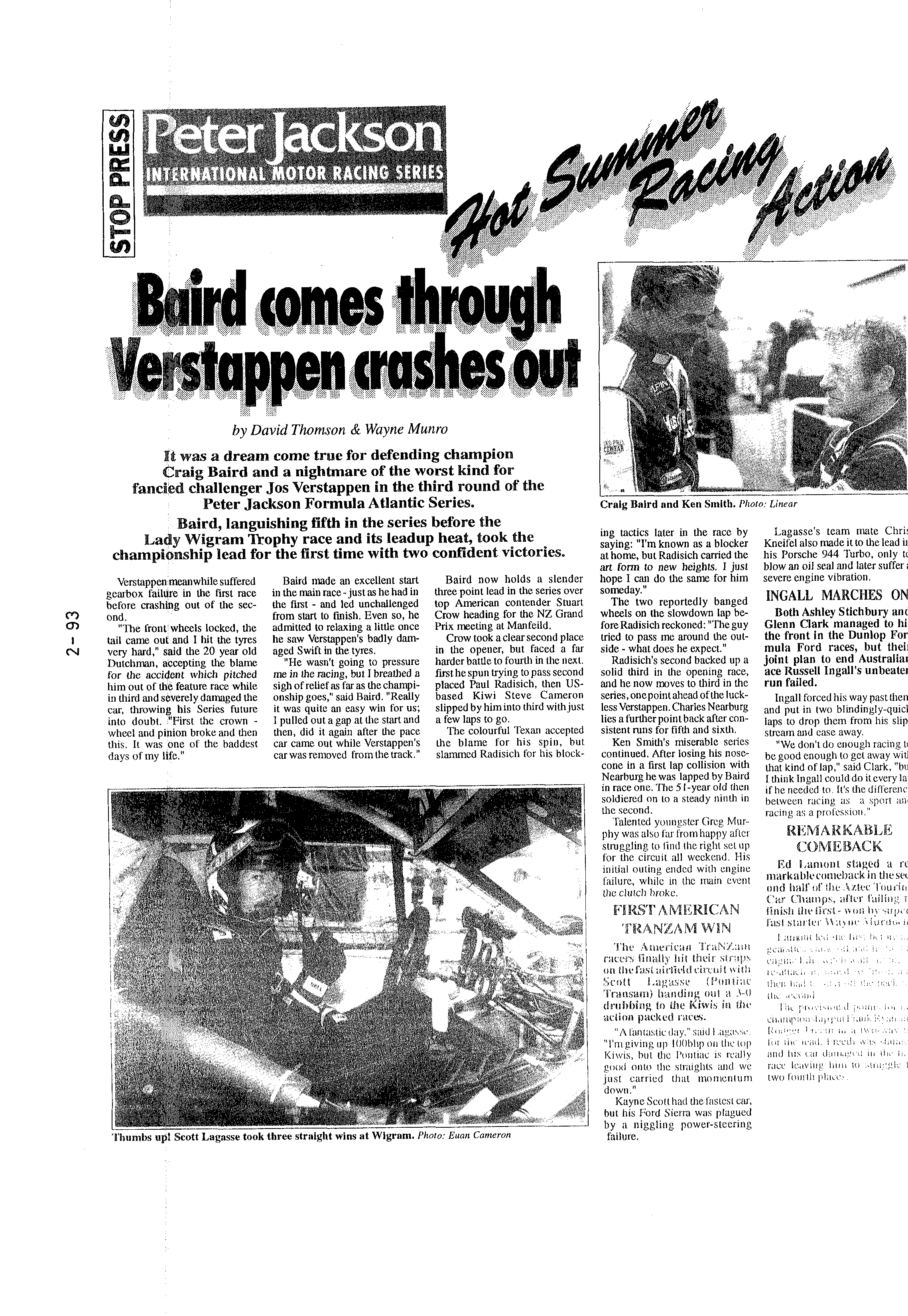 Scan of the clipping page, February 1993