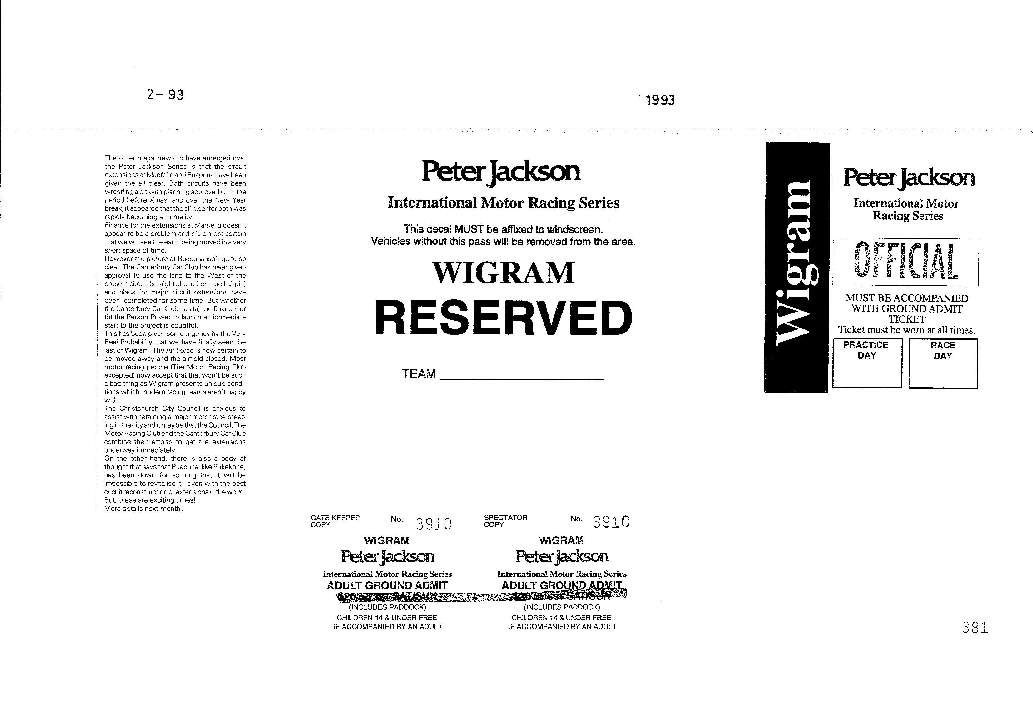 Scan of the clipping page, February 1993