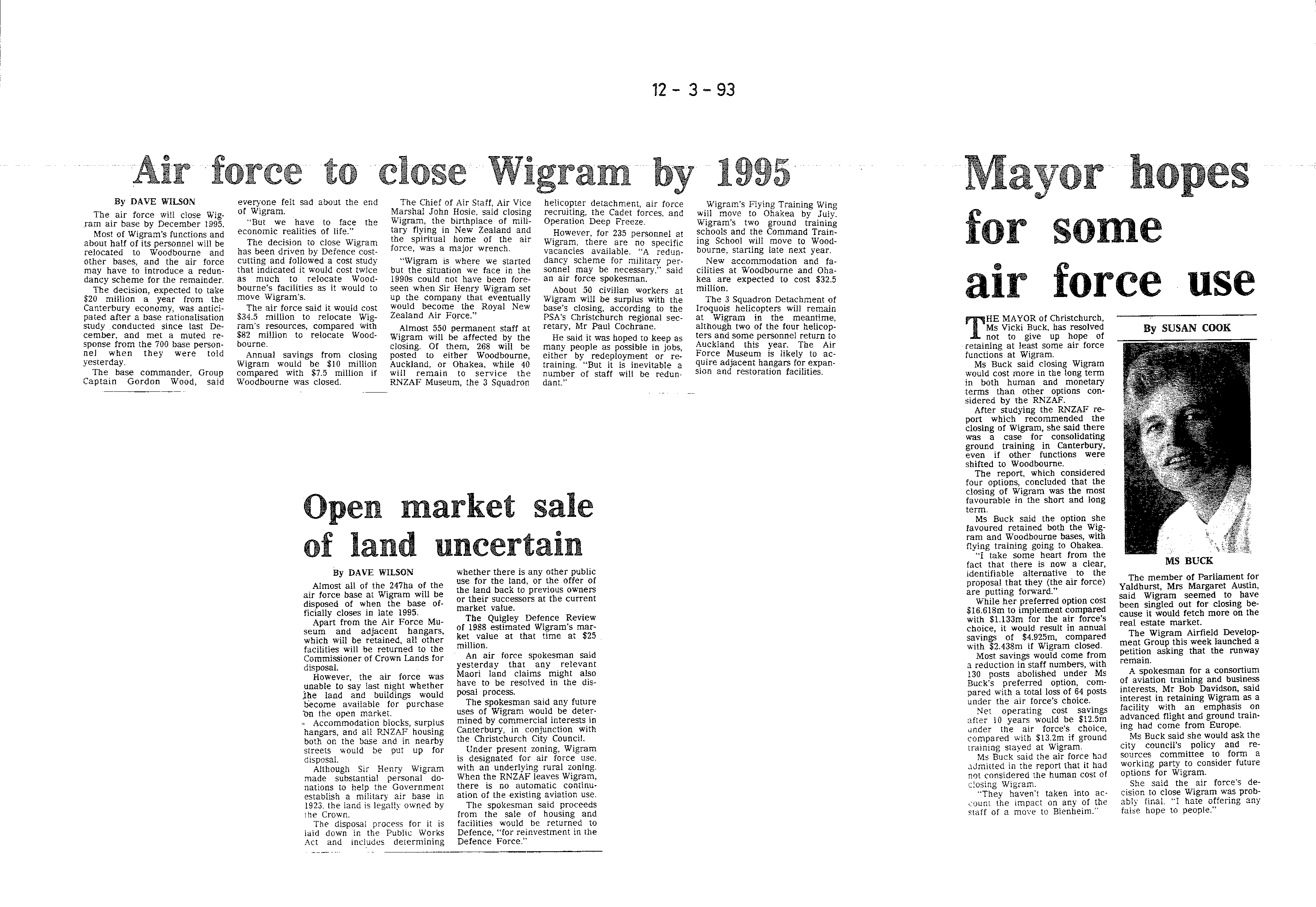 Scan of the clipping page, 12 March 1993