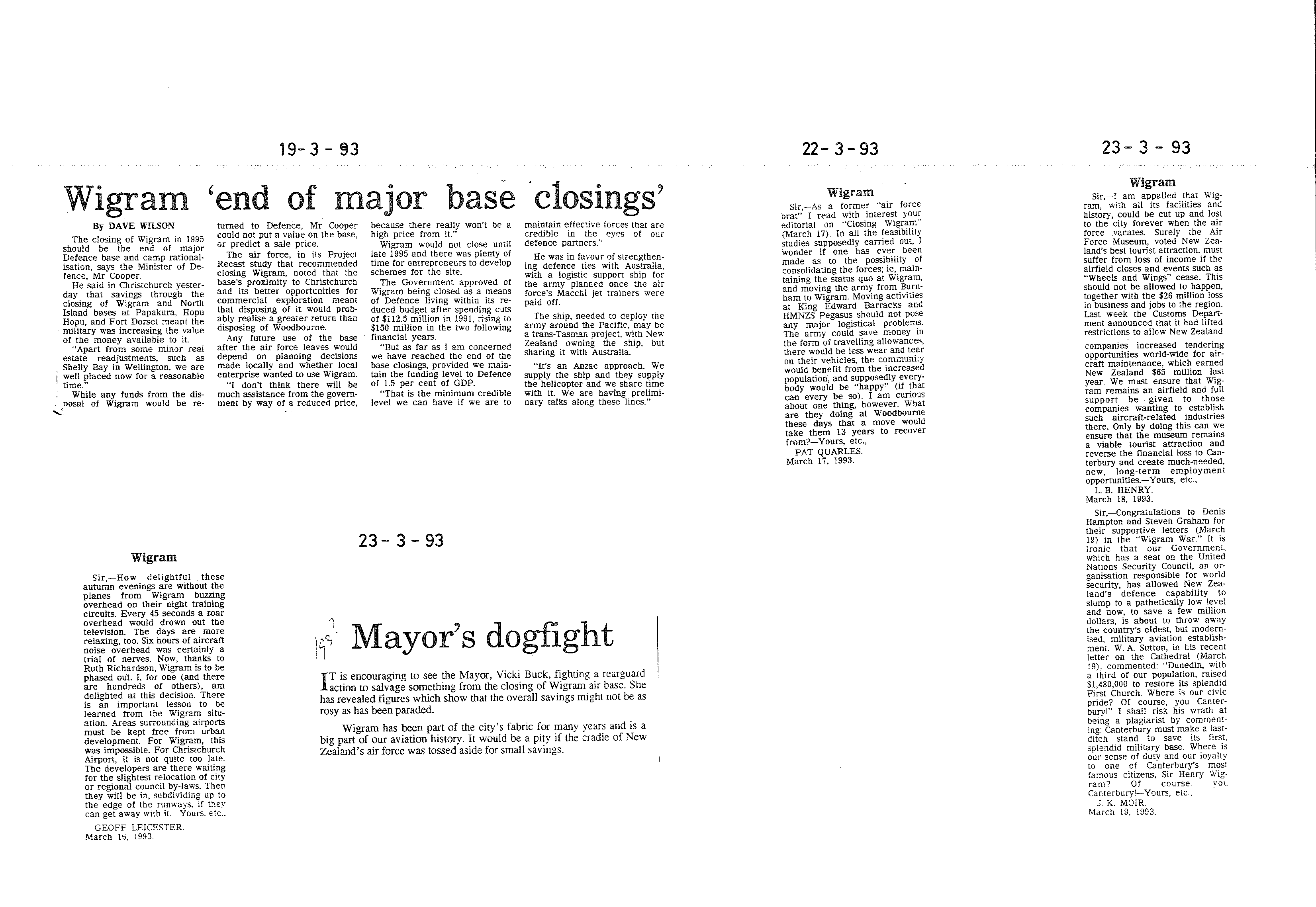 Scan of the clipping page, 19 March 1993
