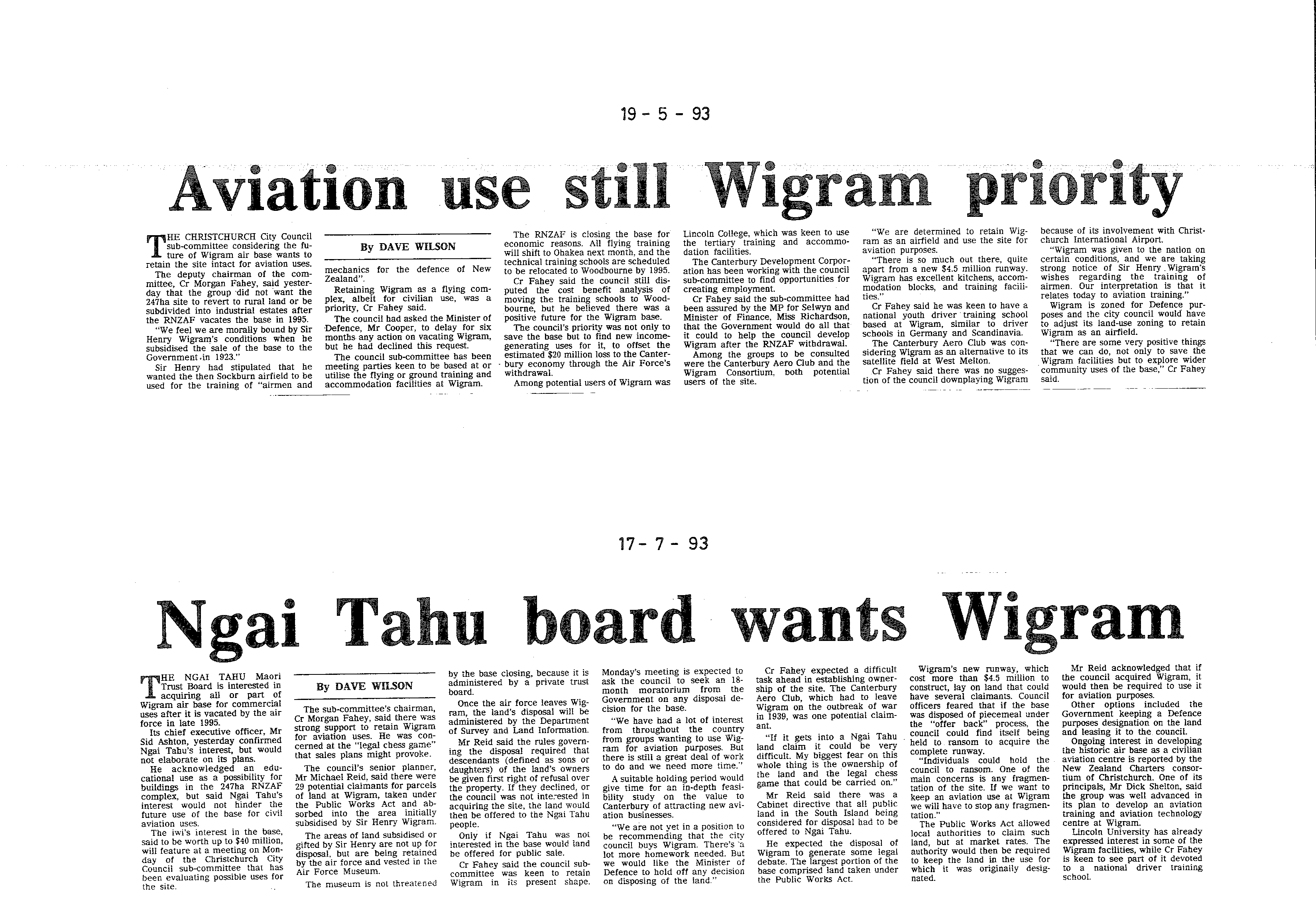 Scan of the clipping page, 19 May 1993
