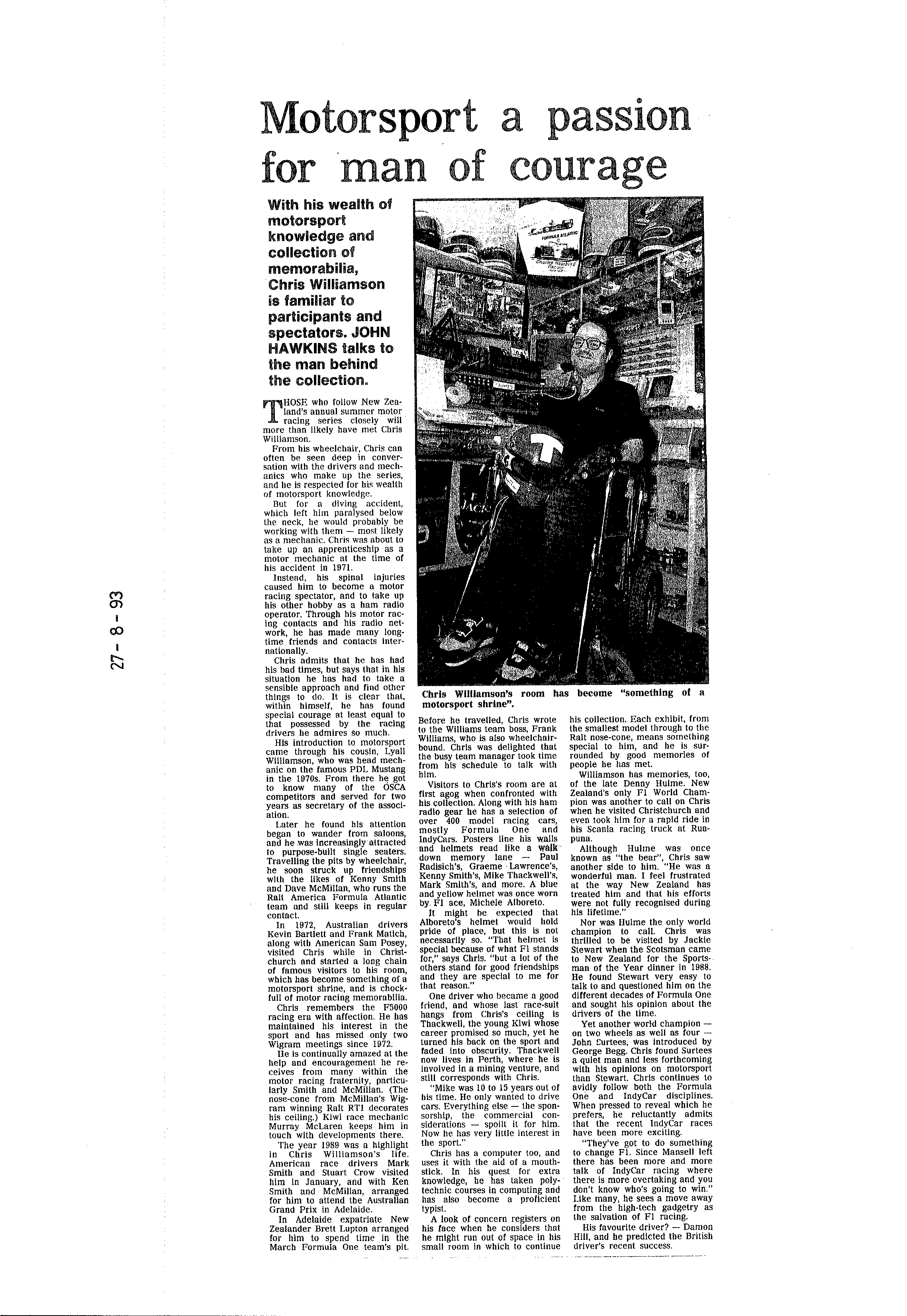 Scan of the clipping page, 27 August 1993