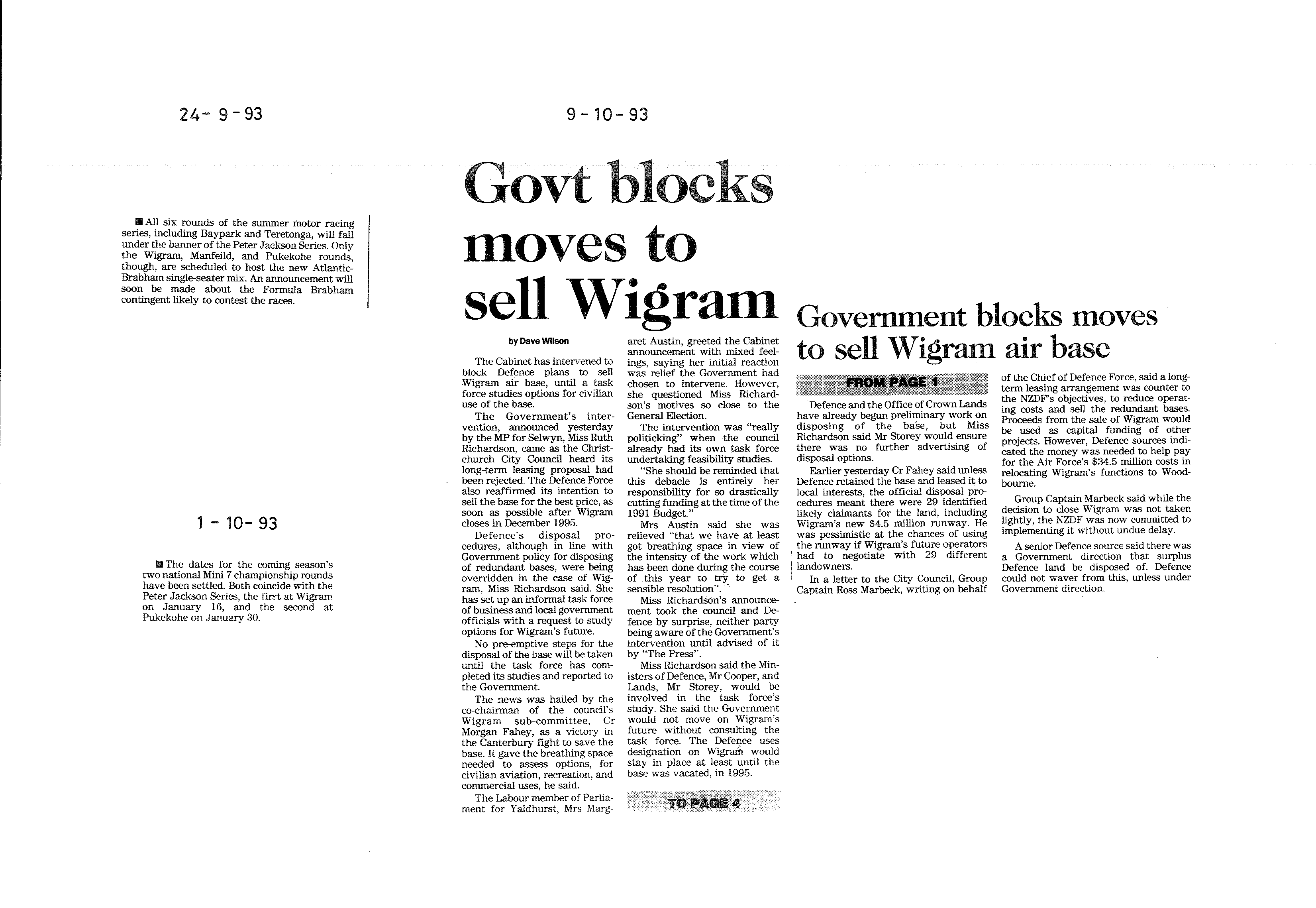 Scan of the clipping page, 24 September 1993