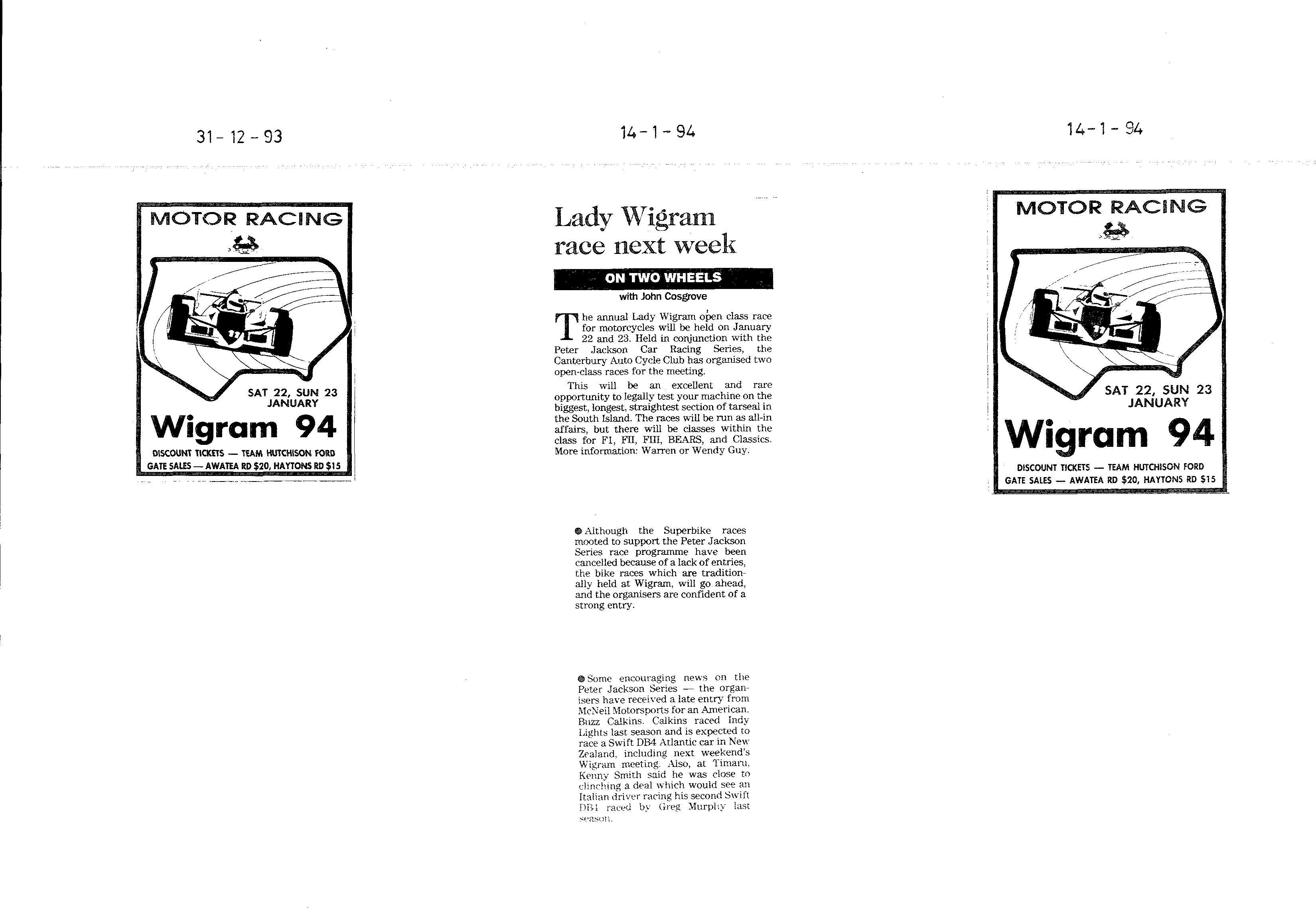 Scan of the clipping page, 31 December 1993