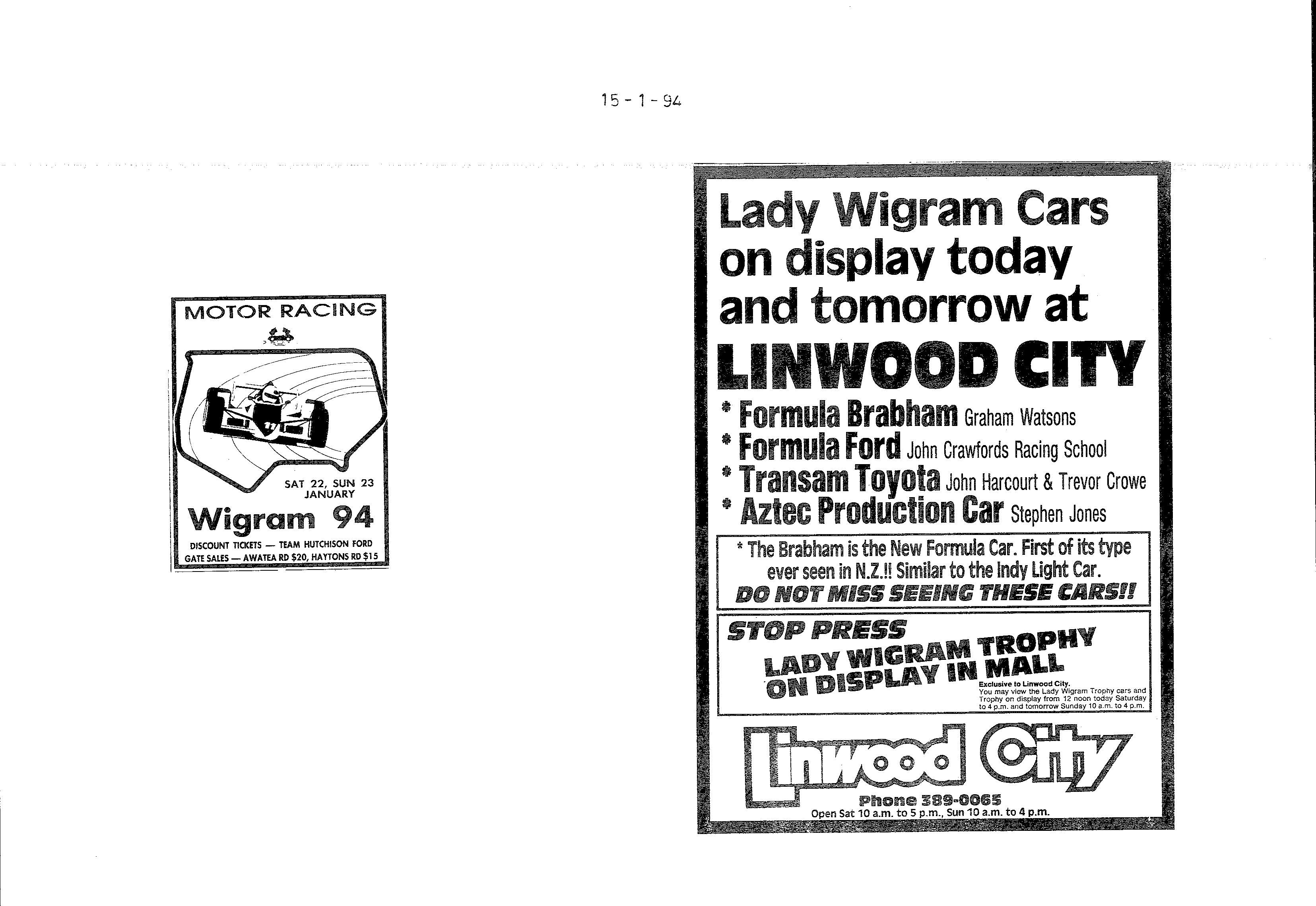 Scan of the clipping page, 15 January 1994