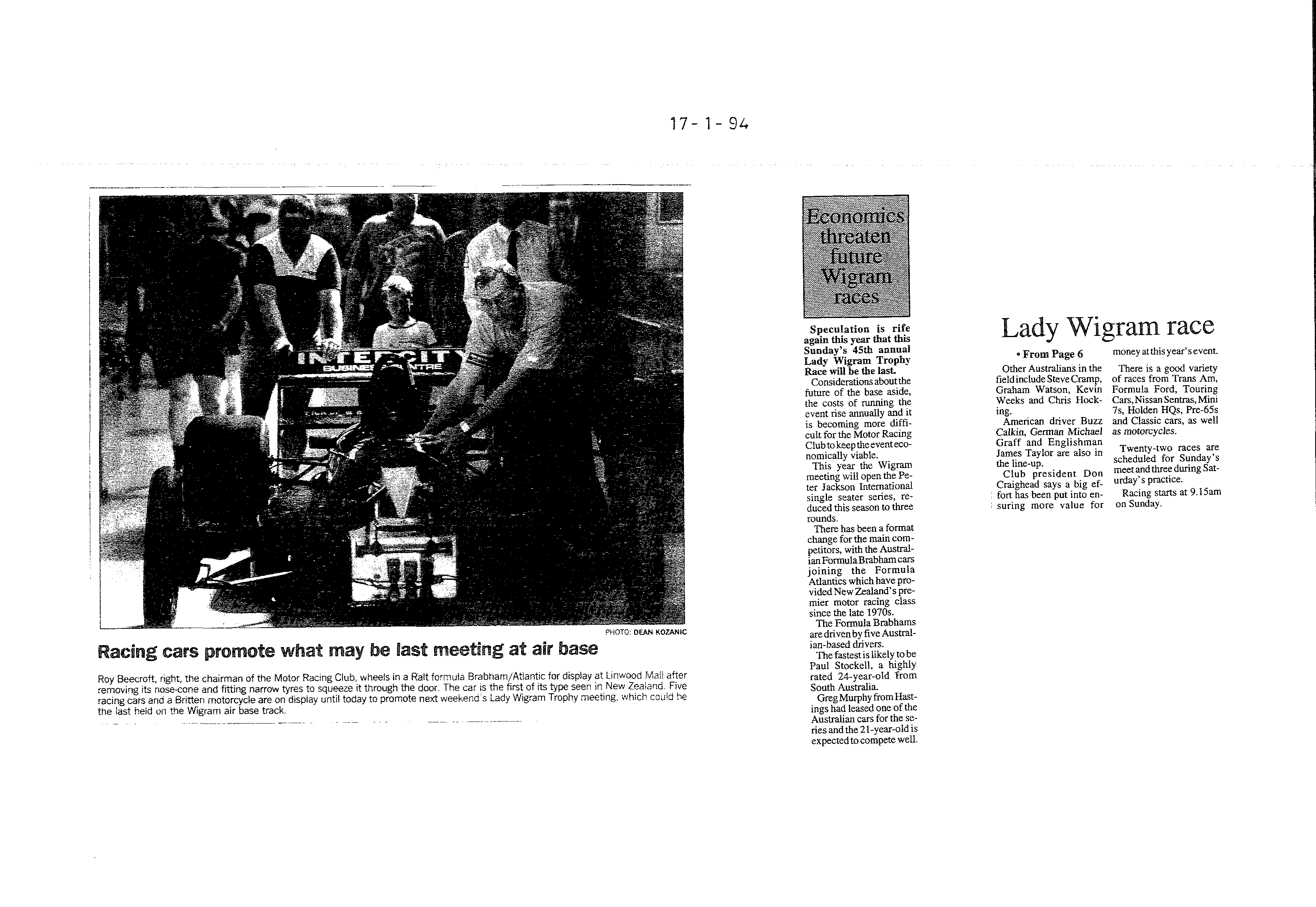 Scan of the clipping page, 17 January 1994