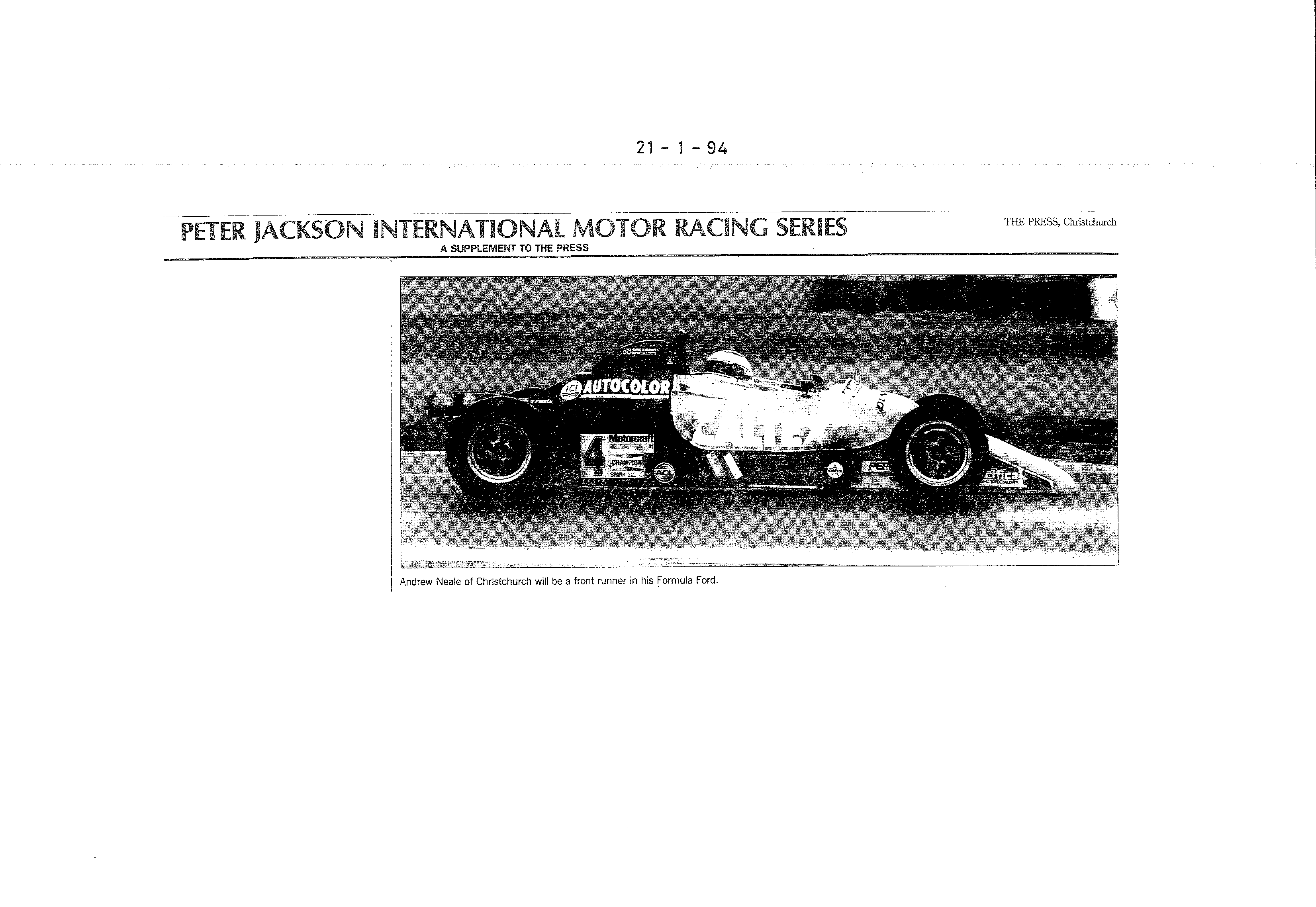 Scan of the clipping page, 21 January 1994
