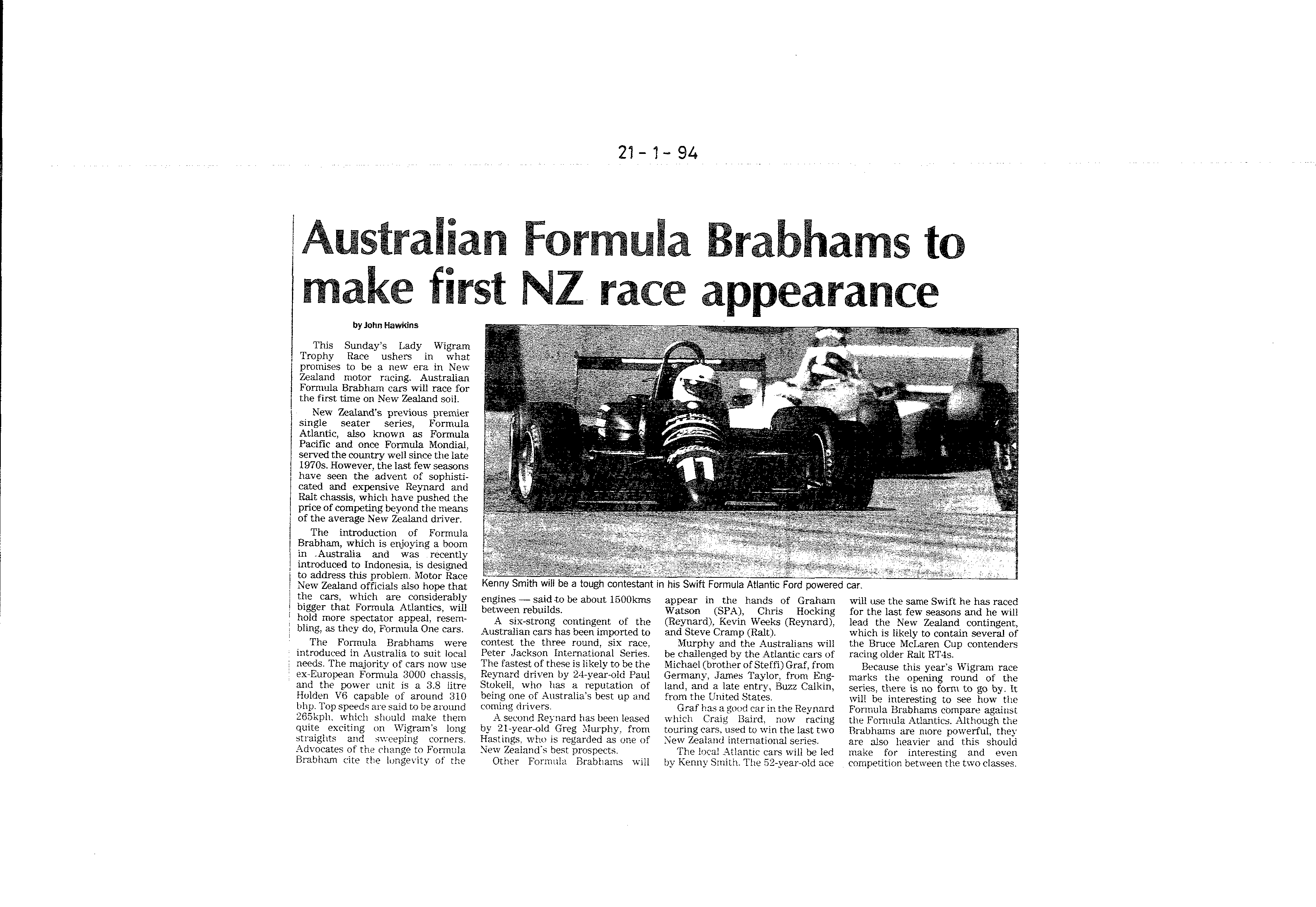 Scan of the clipping page, 21 January 1994