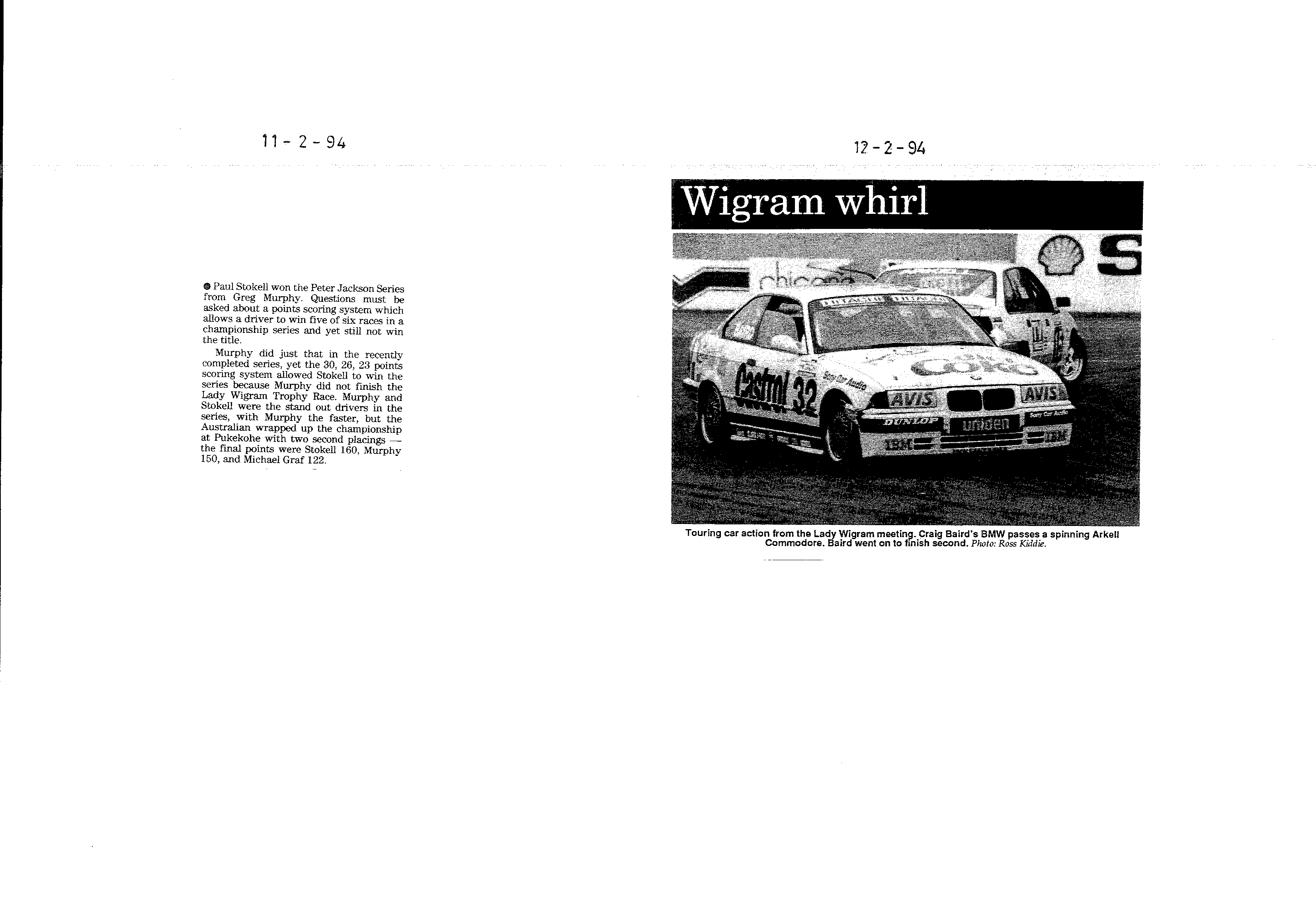 Scan of the clipping page, 11 February 1994