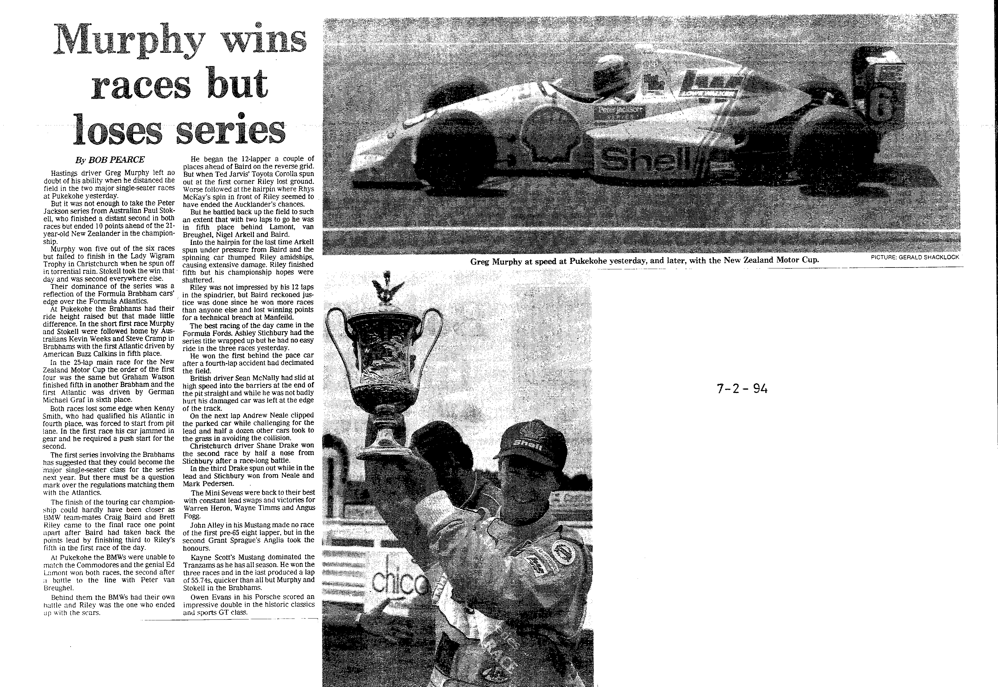 Scan of the clipping page, 7 February 1994