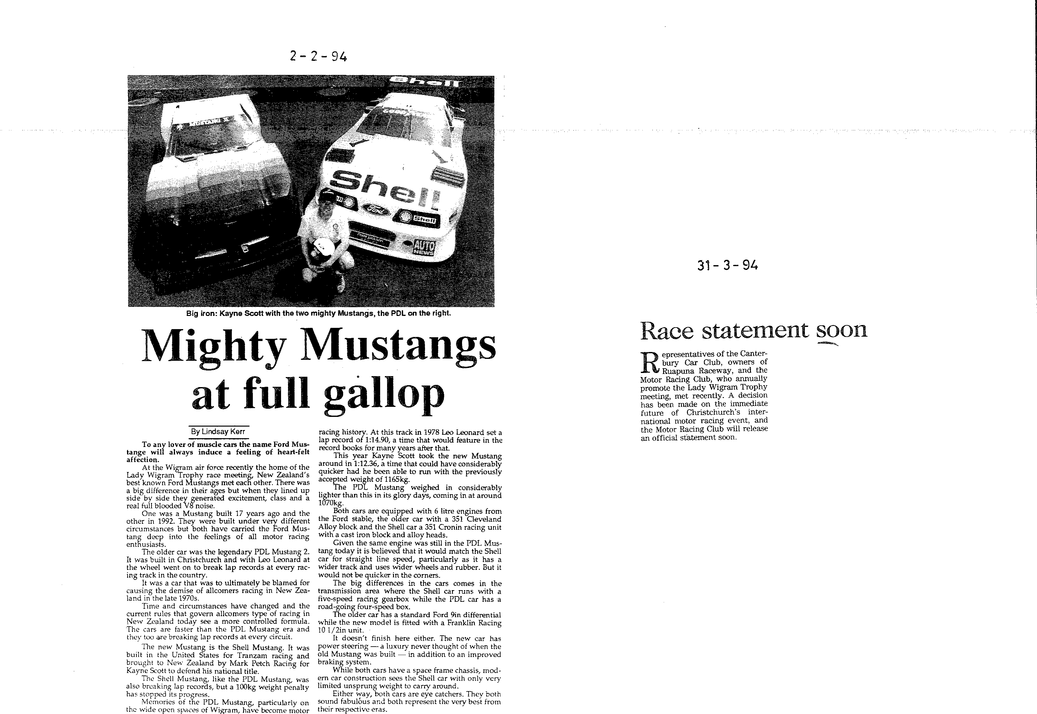 Scan of the clipping page, 2 February 1994