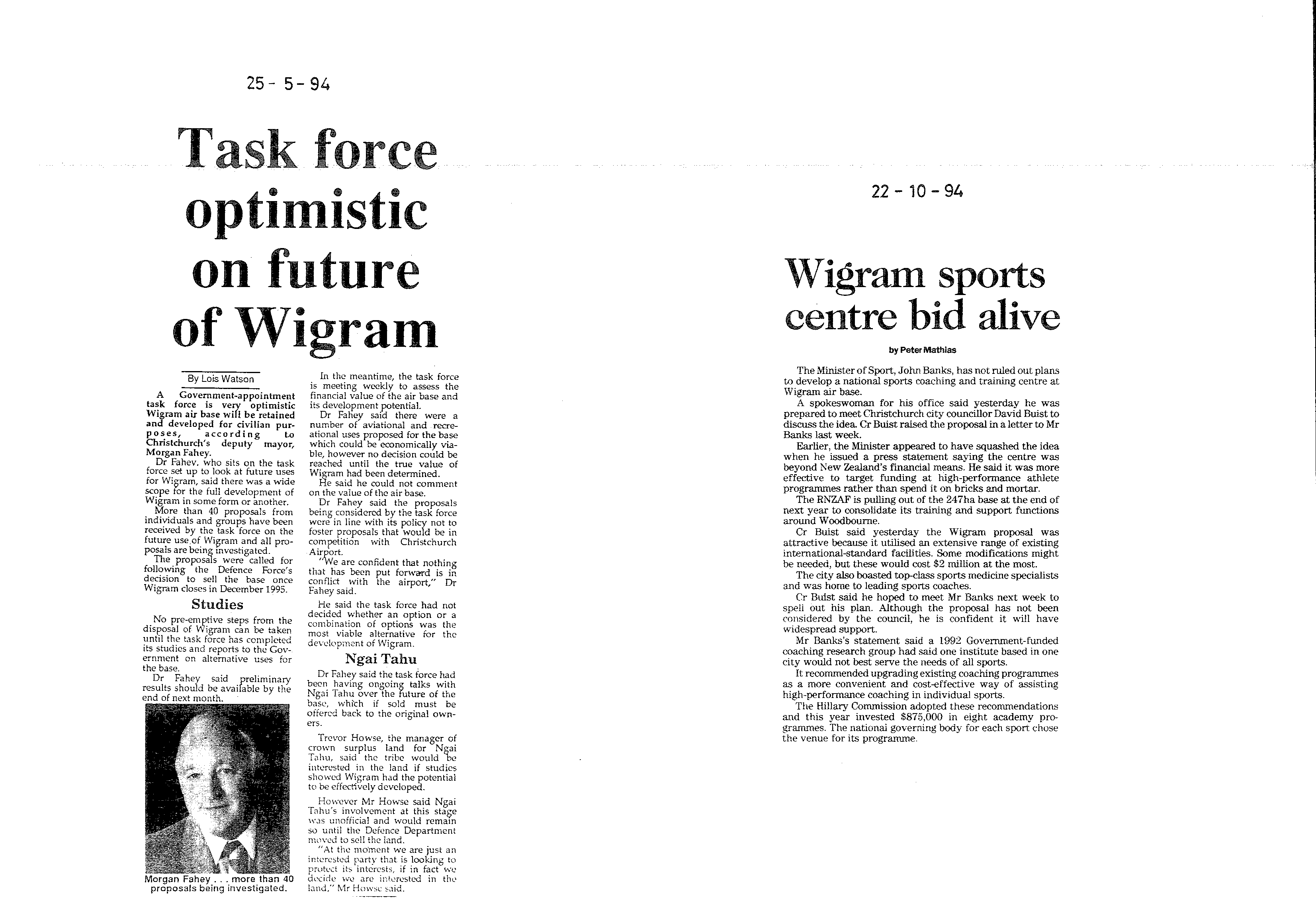 Scan of the clipping page, 25 May 1994