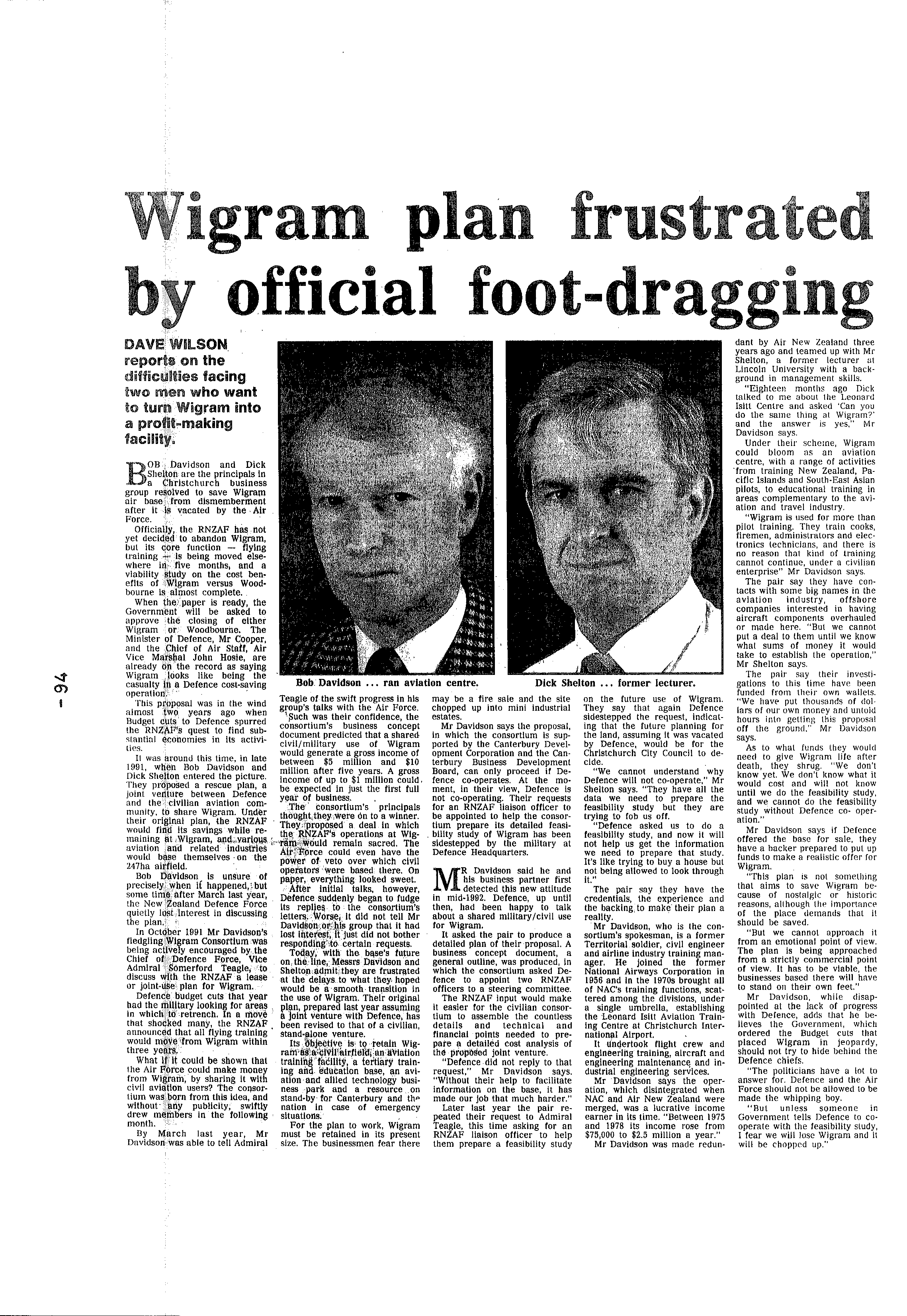 Scan of the clipping page, 1994