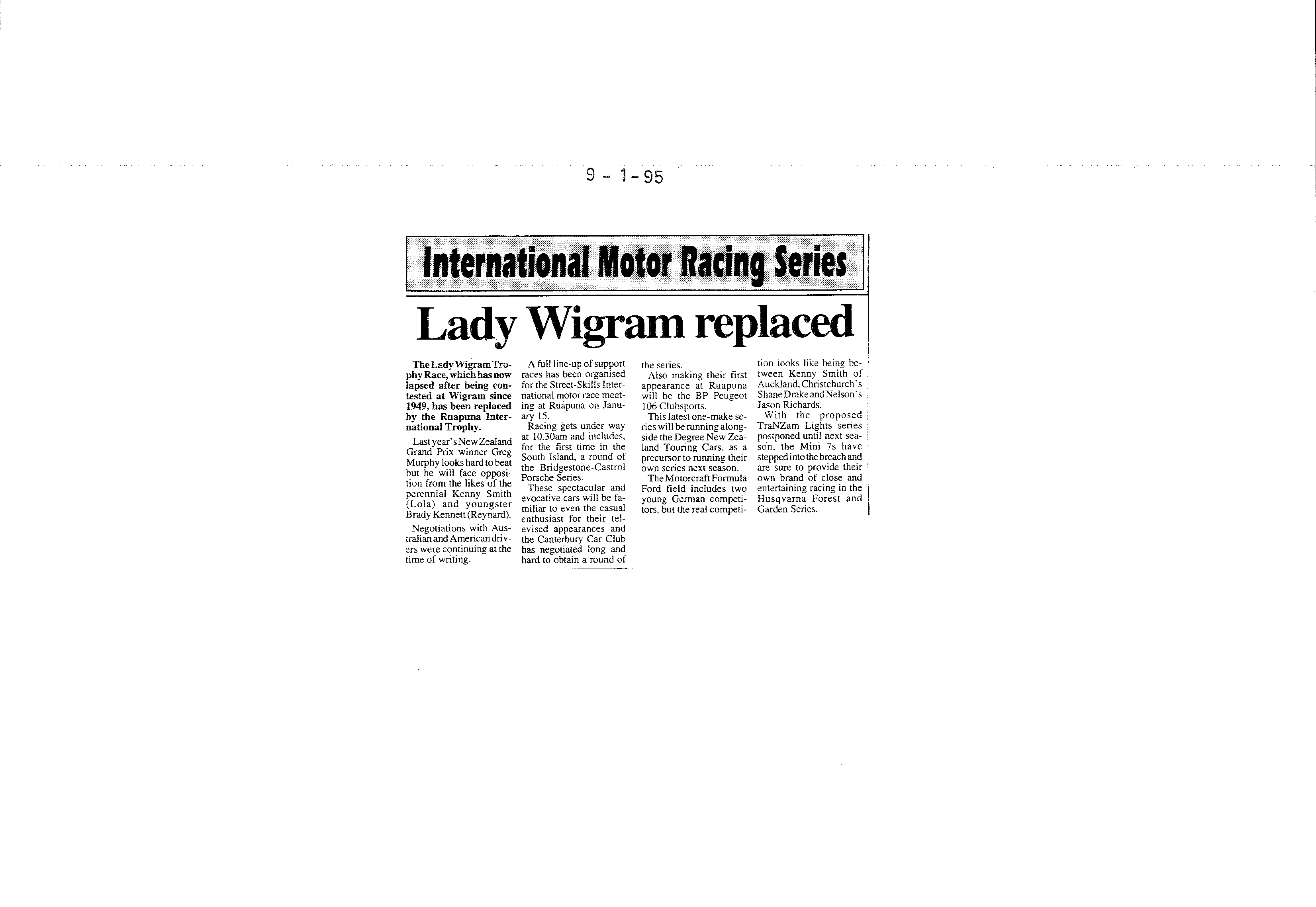 Scan of the clipping page, 9 January 1995