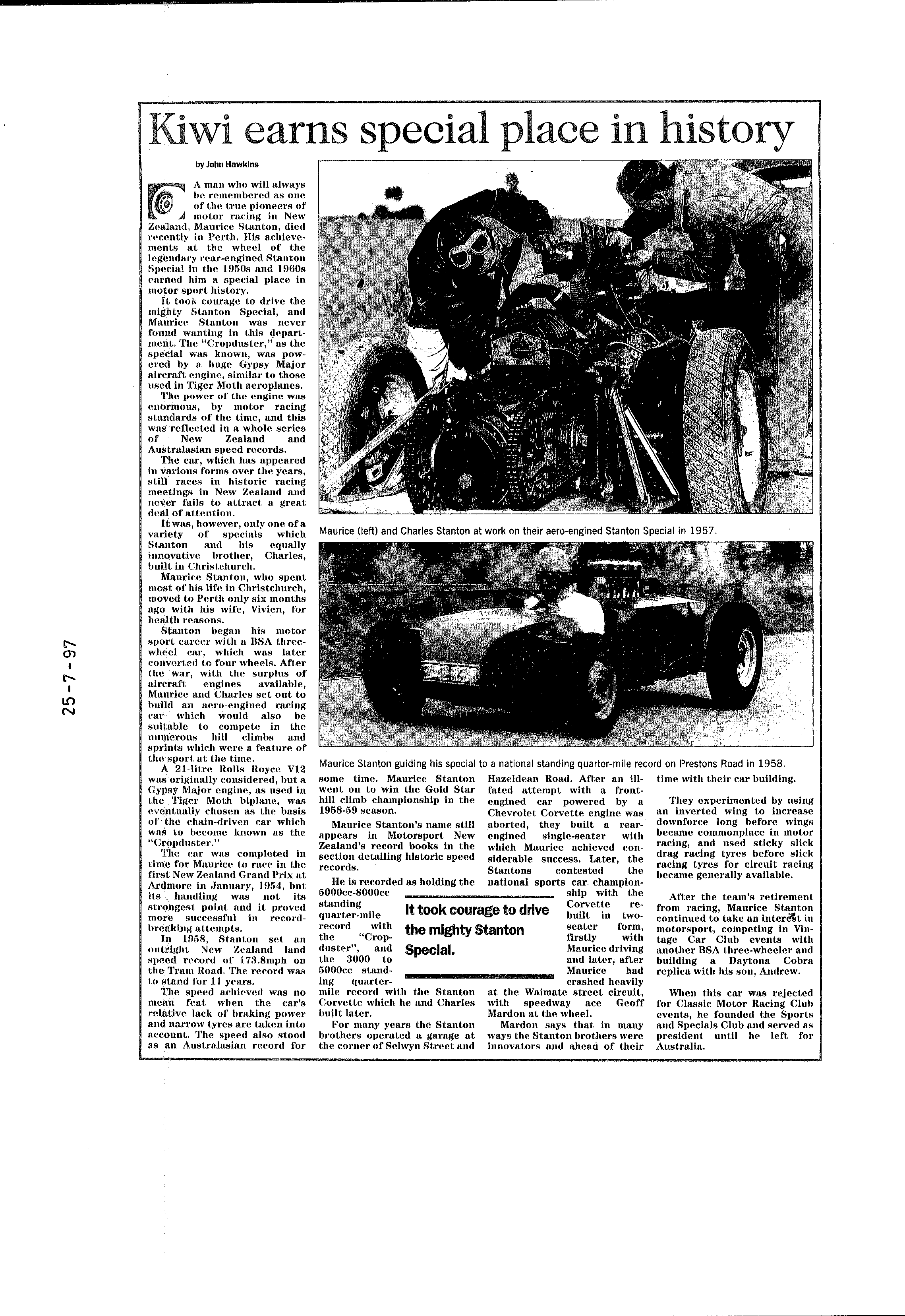 Scan of the clipping page, 25 July 1997