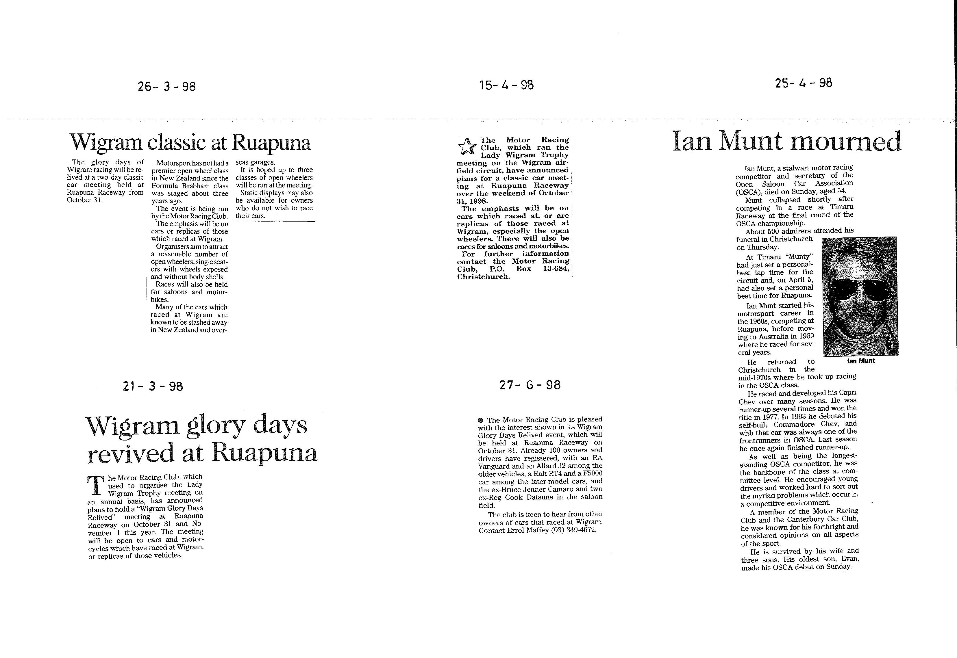 Scan of the clipping page, 26 March 1998