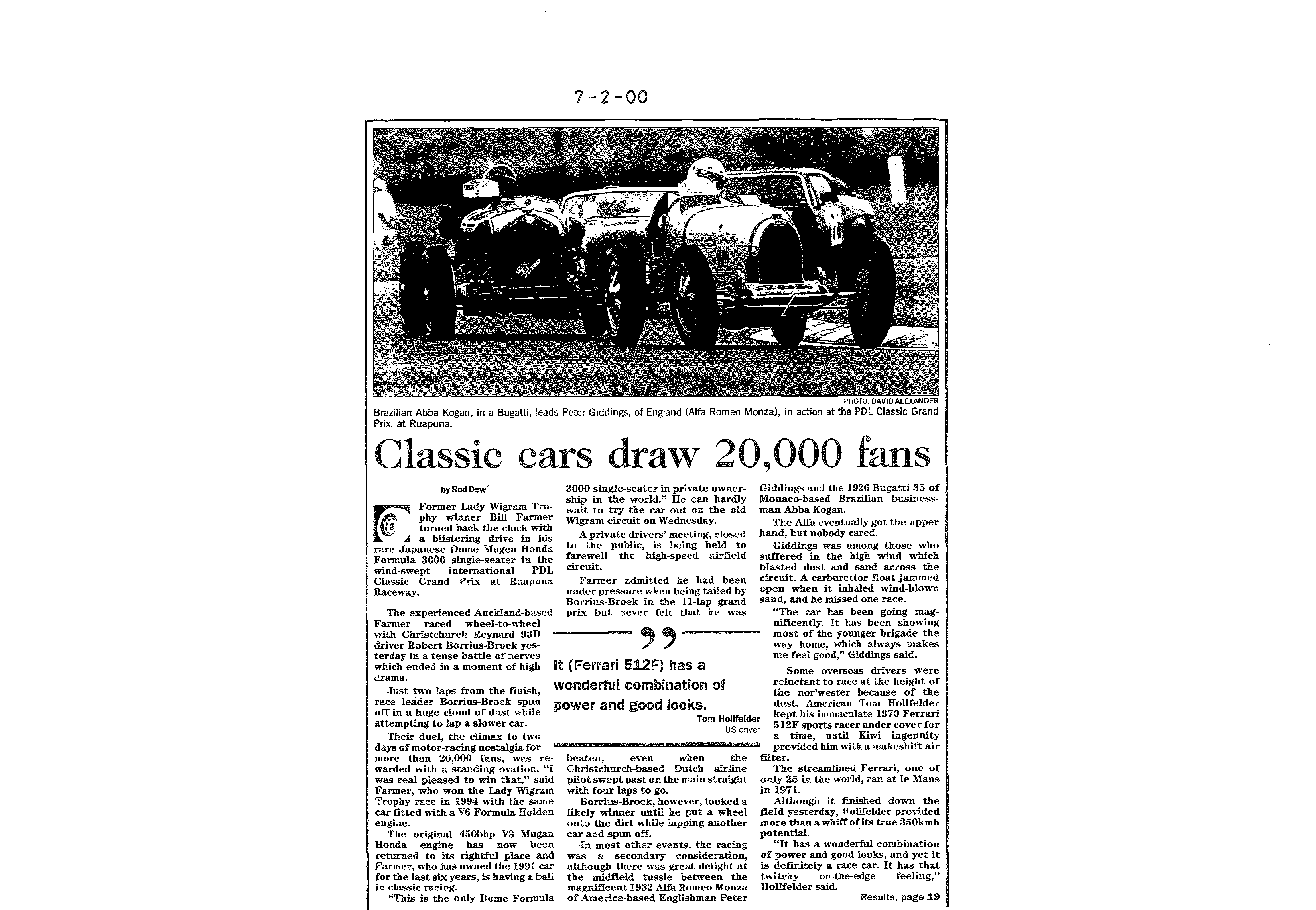 Scan of the clipping page, 7 February 2000