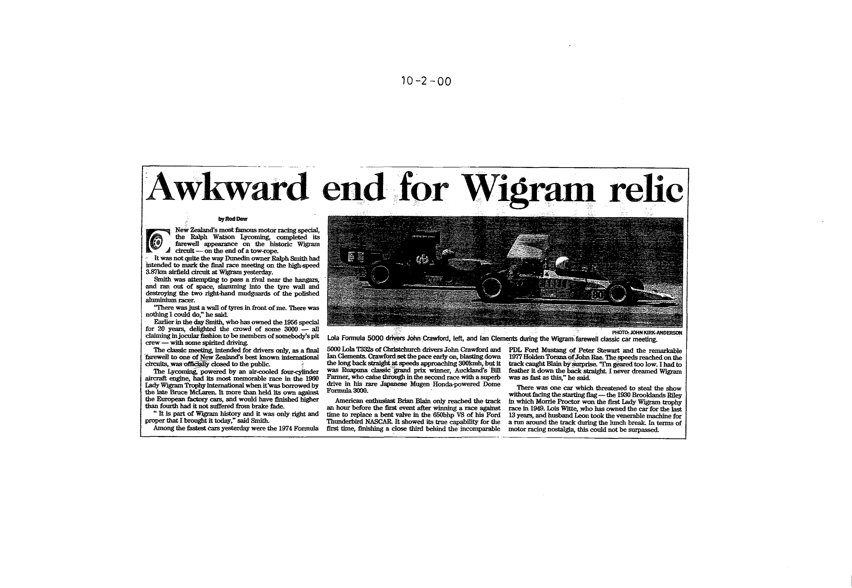Scan of the clipping page, 10 February 2000