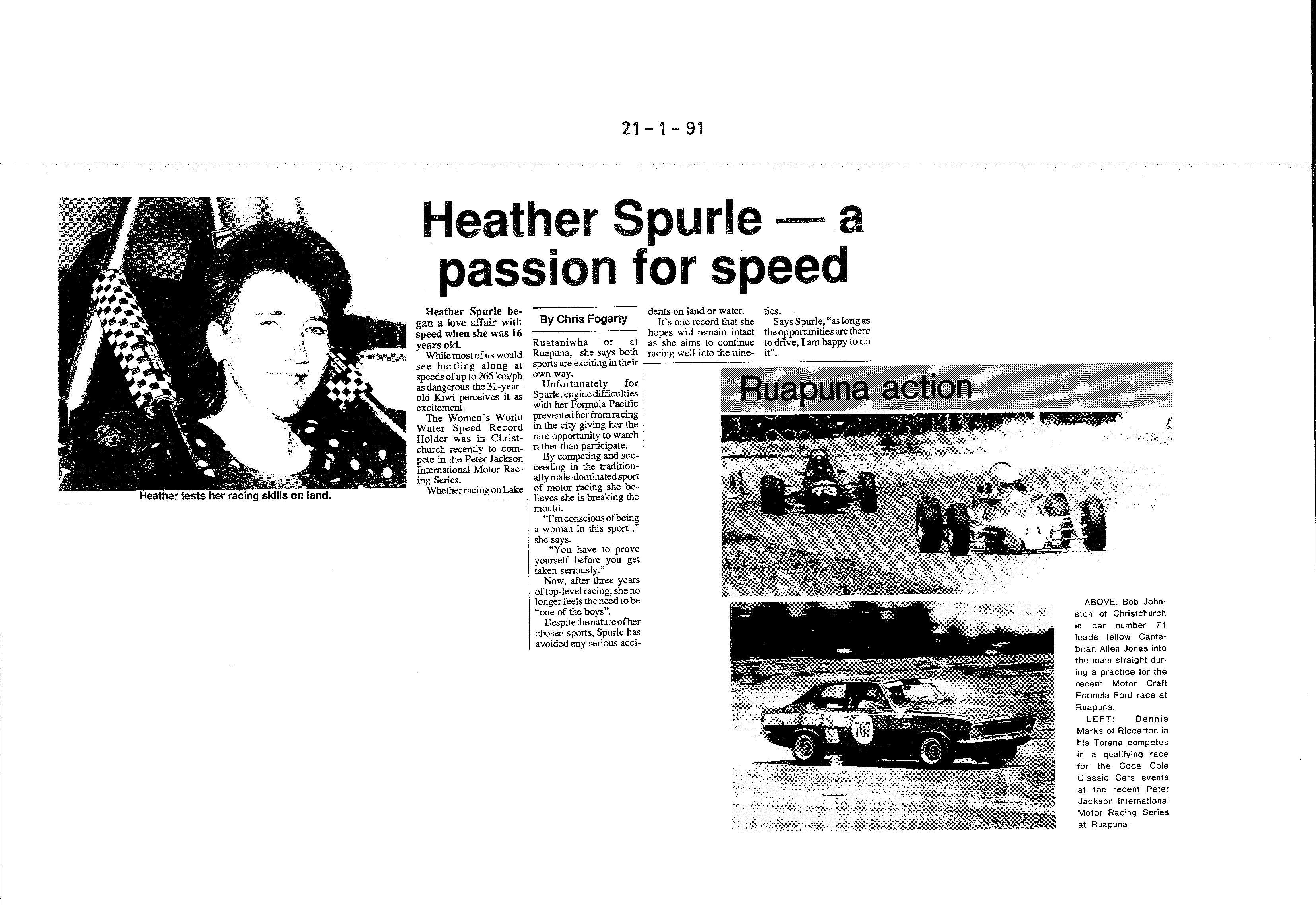 Scan of the clipping page, 21 January 1991