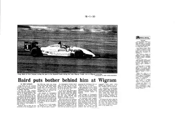 A page of the Wigram clippings